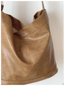 Elena Handbags Retro Bucket Leather Bag