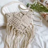 Elena Handbags Retro Cotton Macrame Crossbody Bag with Tassels