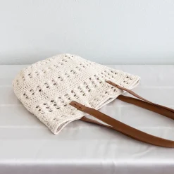 Elena Handbags Retro Cotton Knitted Shoulder Bag