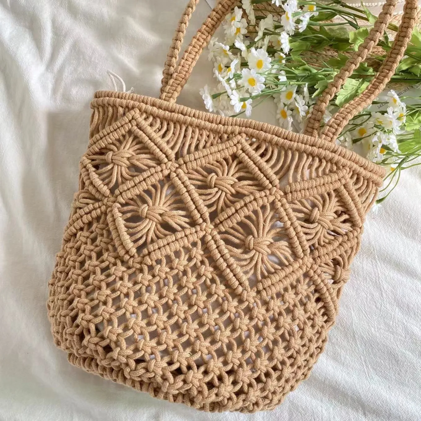 Elena Handbags Retro Cotton Bucket Shoulder Bag