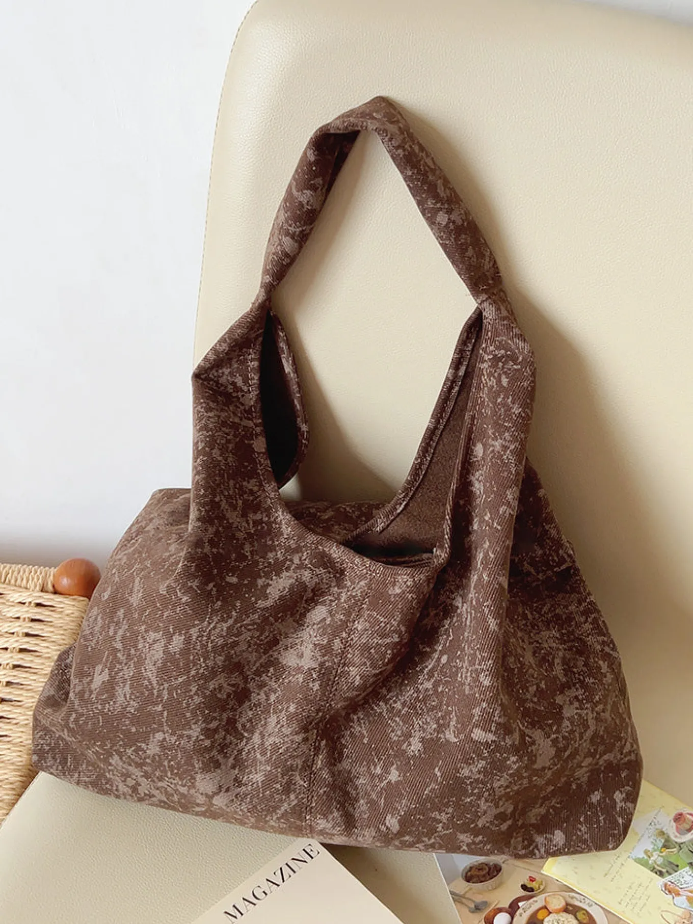 Elena Handbags Retro Cotton Shoulder Bag