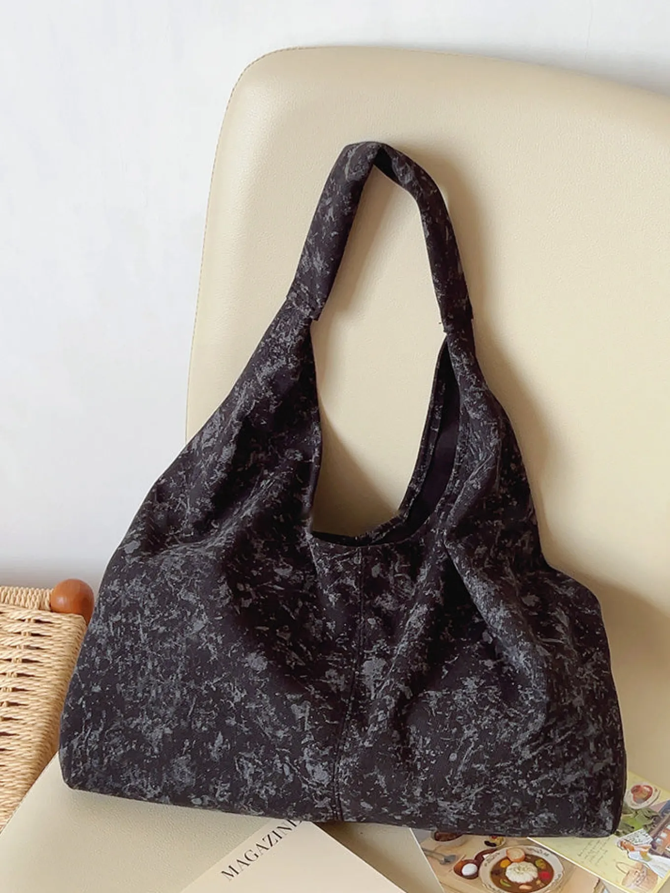 Elena Handbags Retro Cotton Shoulder Bag