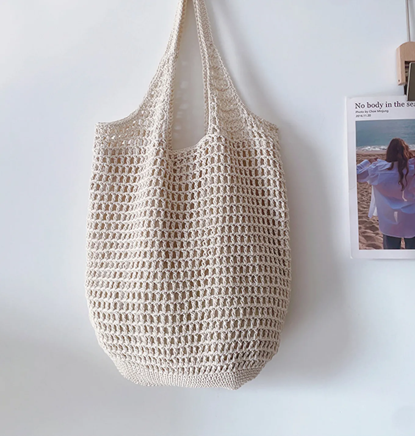 Elena Handbags Retro Cotton Knitted Tote Bag