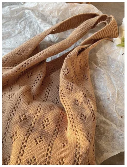 Elena Handbags Retro Cotton Knitted Shoulder Bag