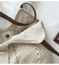 Elena Handbags Retro Cotton Knitted Shoulder Bag