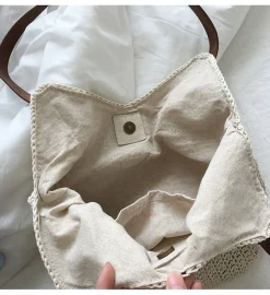 Elena Handbags Retro Cotton Knitted Shoulder Bag