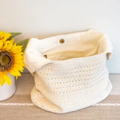 Elena Handbags Retro Cotton Knitted Shoulder Bag
