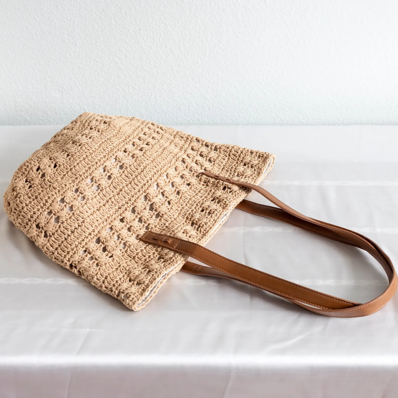 Elena Handbags Retro Cotton Knitted Shoulder Bag