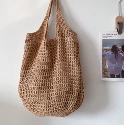 Elena Handbags Retro Cotton Knitted Tote Bag