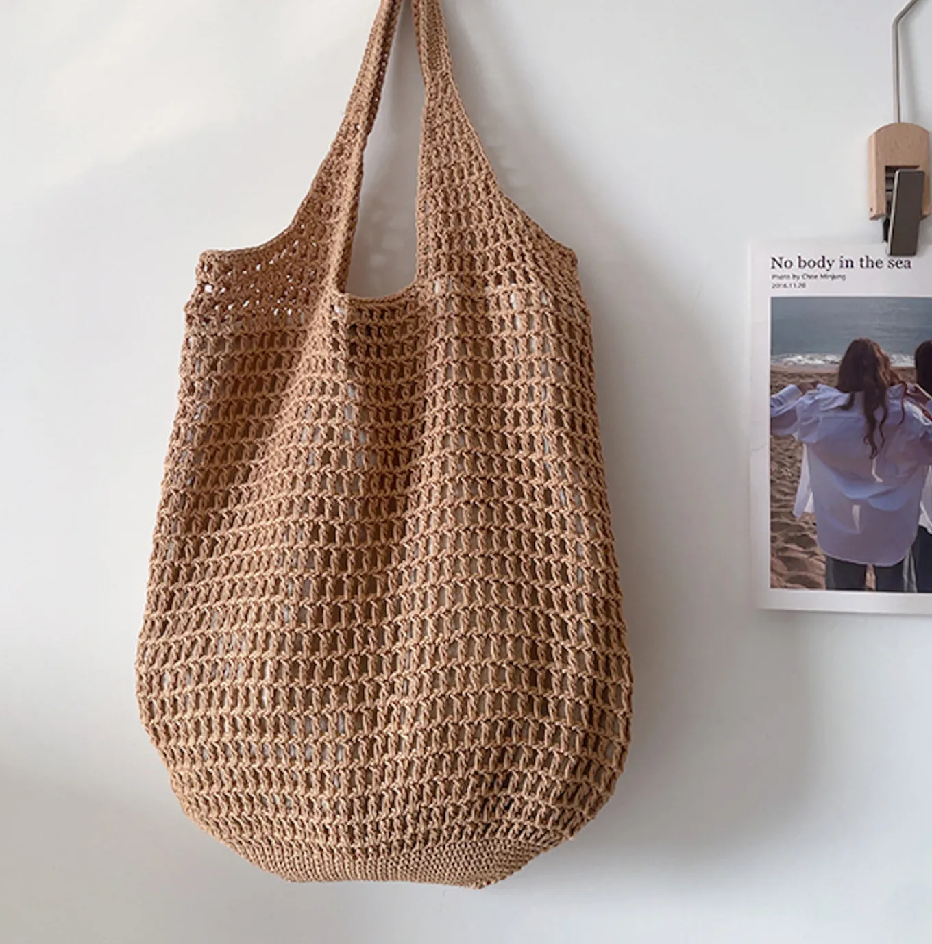 Elena Handbags Retro Cotton Knitted Tote Bag