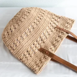 Elena Handbags Retro Cotton Knitted Shoulder Bag