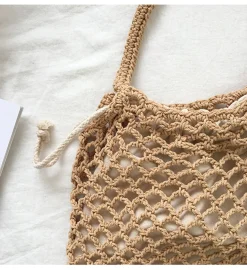 Elena Handbags Retro Cotton Knitted Shoulder Bag