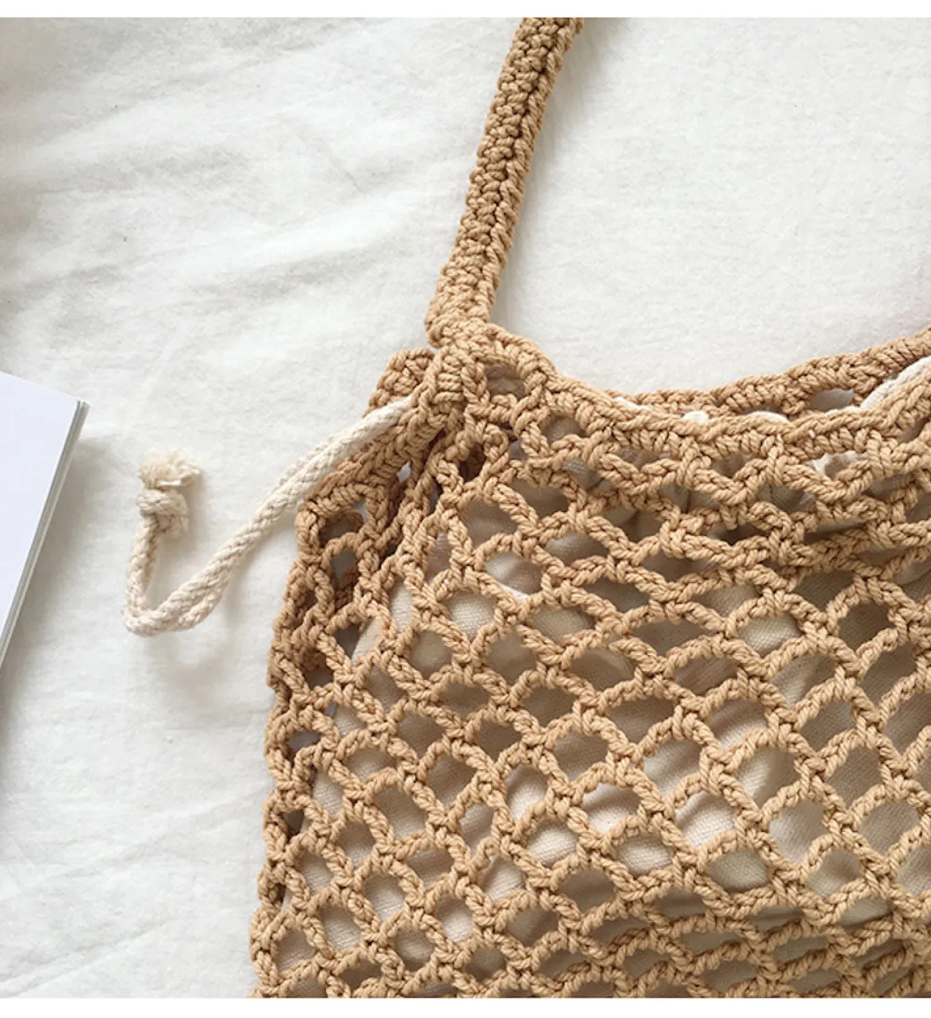 Elena Handbags Retro Cotton Knitted Shoulder Bag