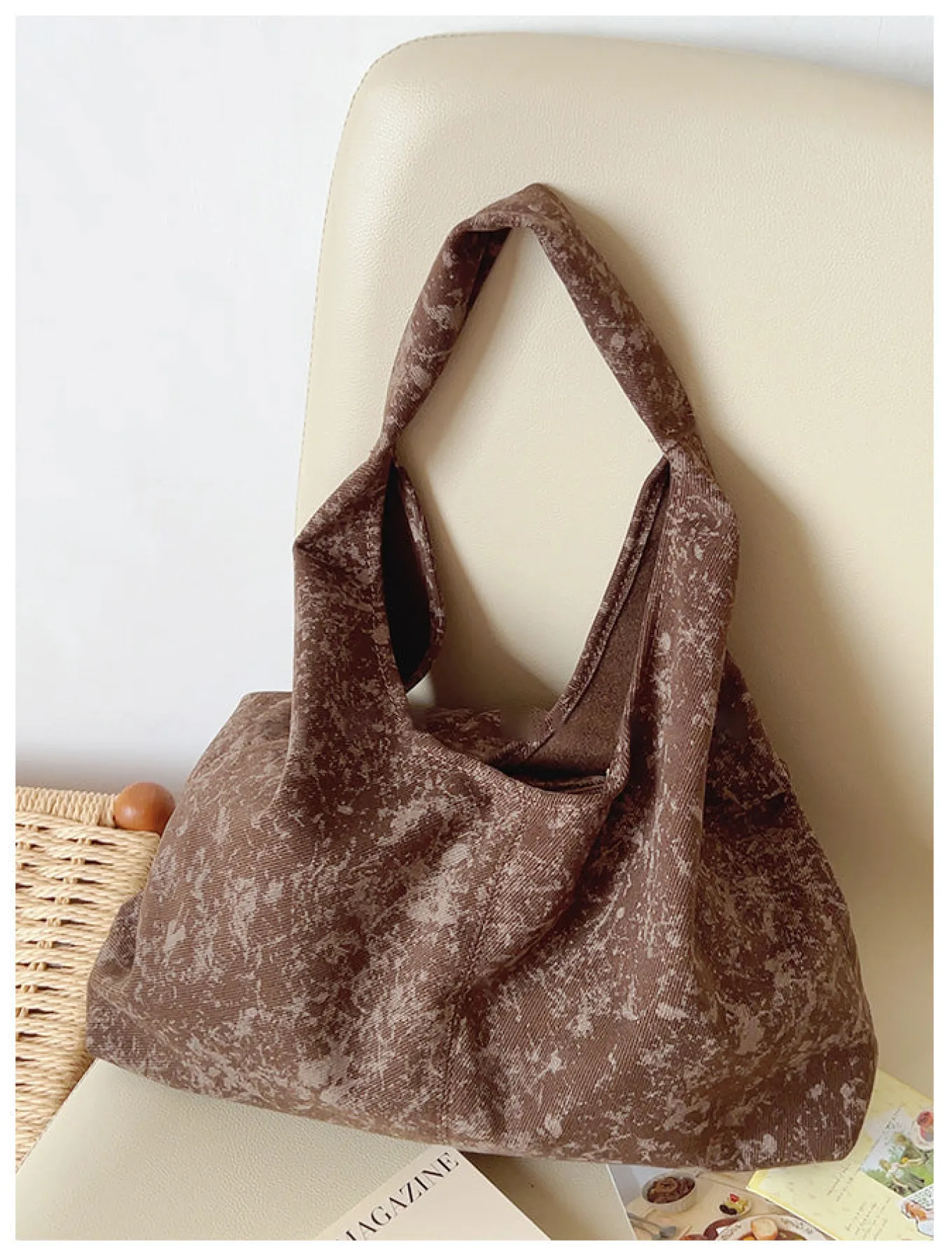 Elena Handbags Retro Cotton Shoulder Bag
