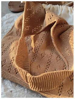Elena Handbags Retro Cotton Knitted Shoulder Bag