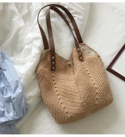 Elena Handbags Retro Cotton Knitted Shoulder Bag
