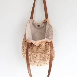 Elena Handbags Retro Cotton Knitted Shoulder Bag