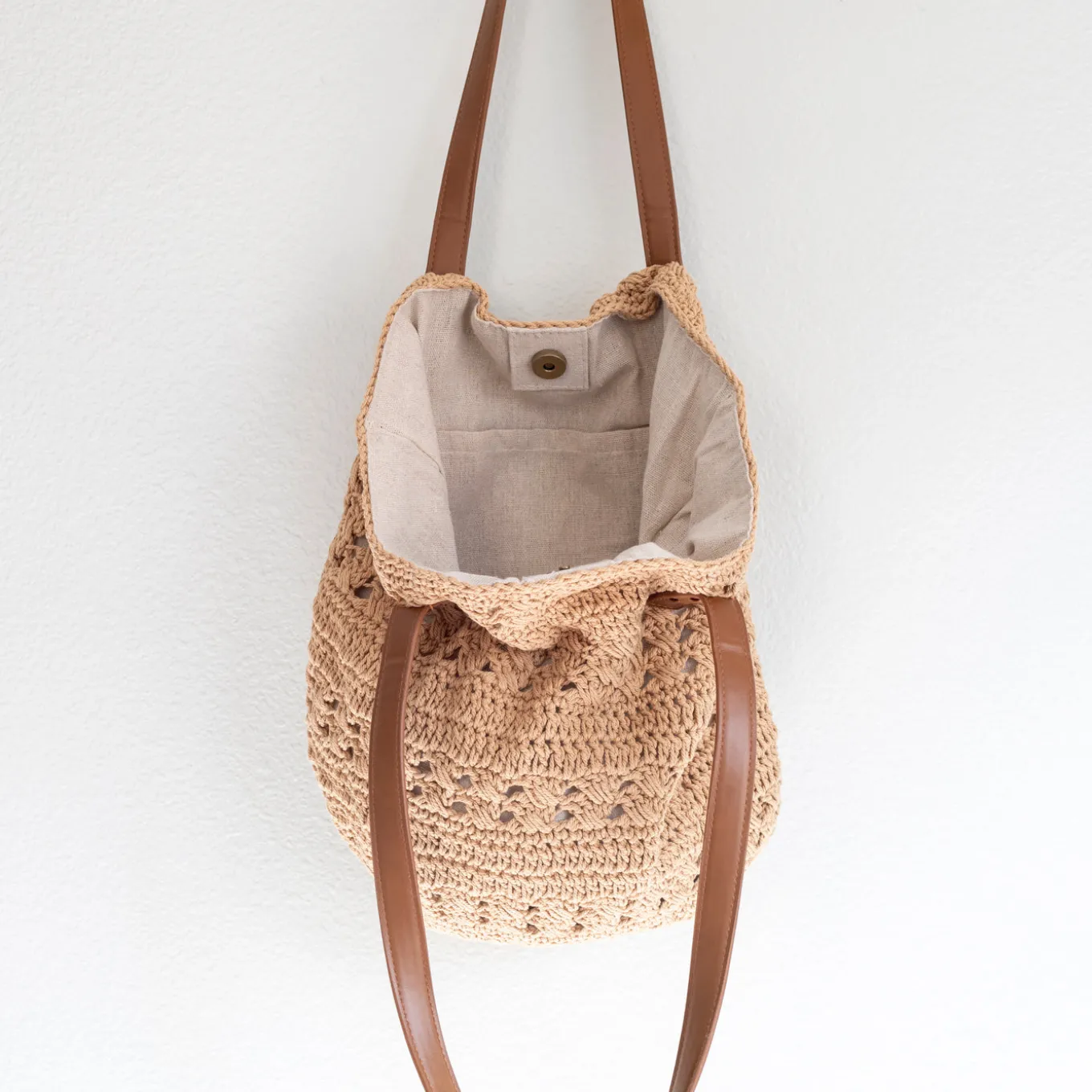 Elena Handbags Retro Cotton Knitted Shoulder Bag