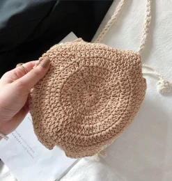 Elena Handbags Retro Cotton Drawstring Shoulder Bag