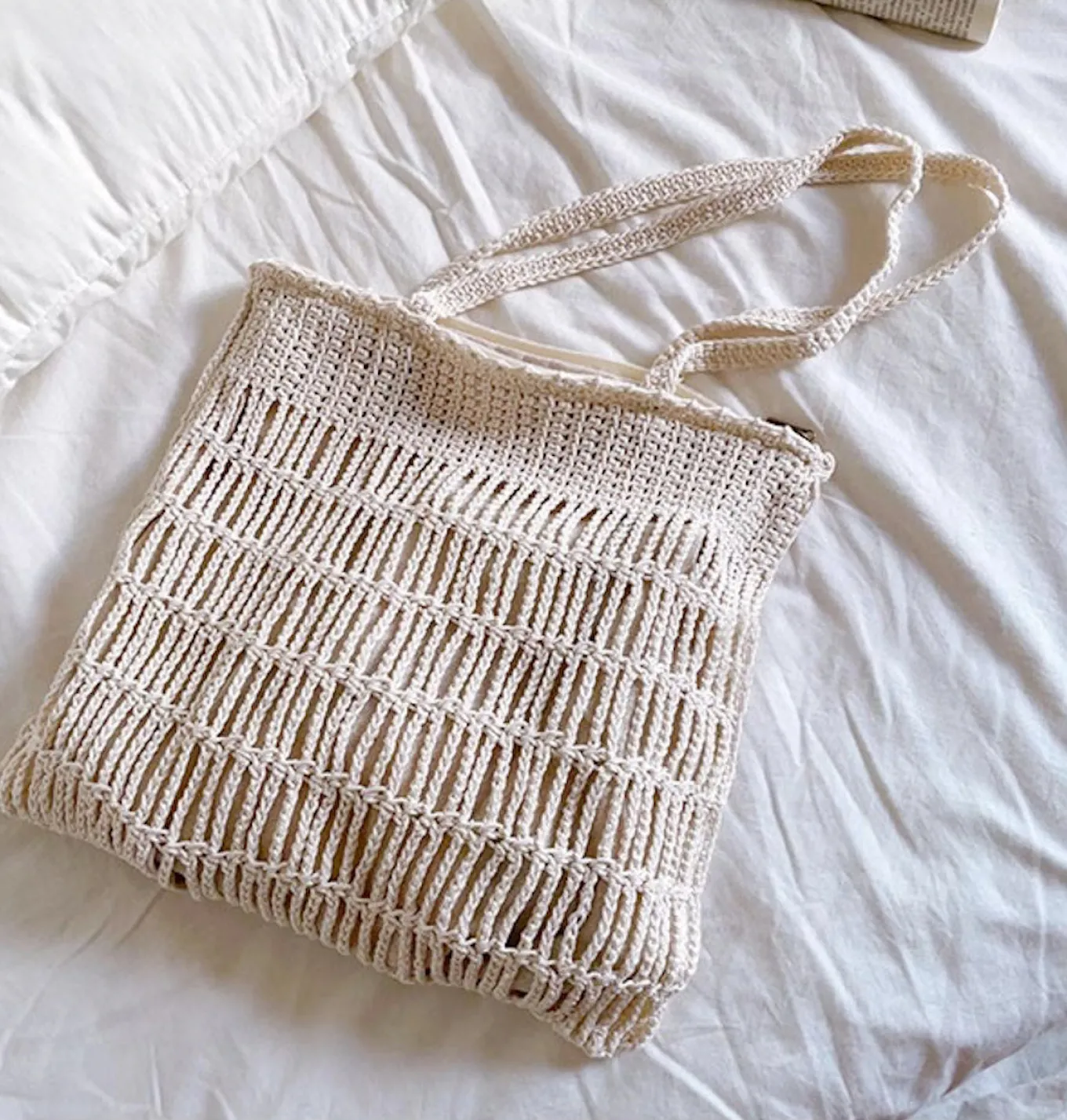 Elena Handbags Retro Cotton Knitted Shoulder Bag Fashion Casual Tote Bag