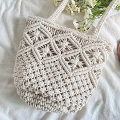 Elena Handbags Retro Cotton Bucket Shoulder Bag
