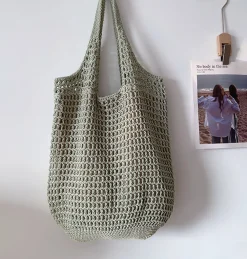 Elena Handbags Retro Cotton Knitted Tote Bag
