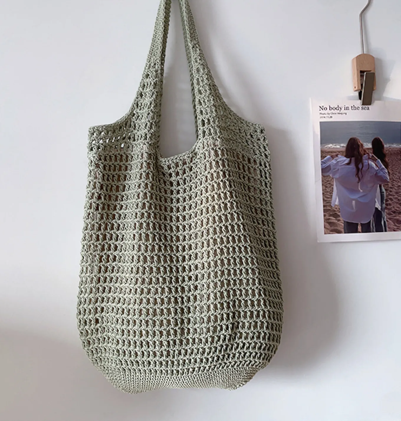 Elena Handbags Retro Cotton Knitted Tote Bag