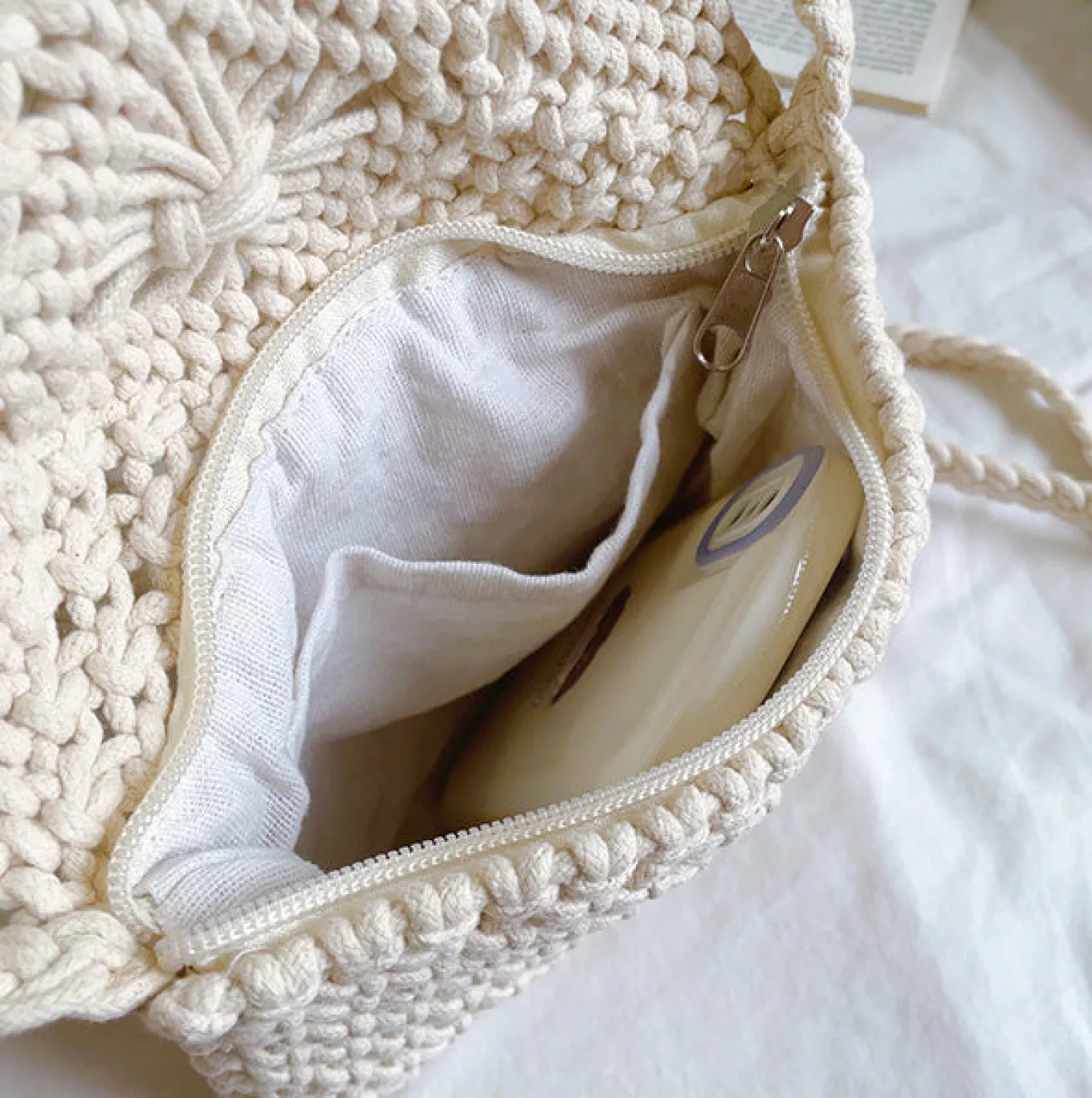 Elena Handbags Retro Cotton Macrame Crossbody Bag with Tassels