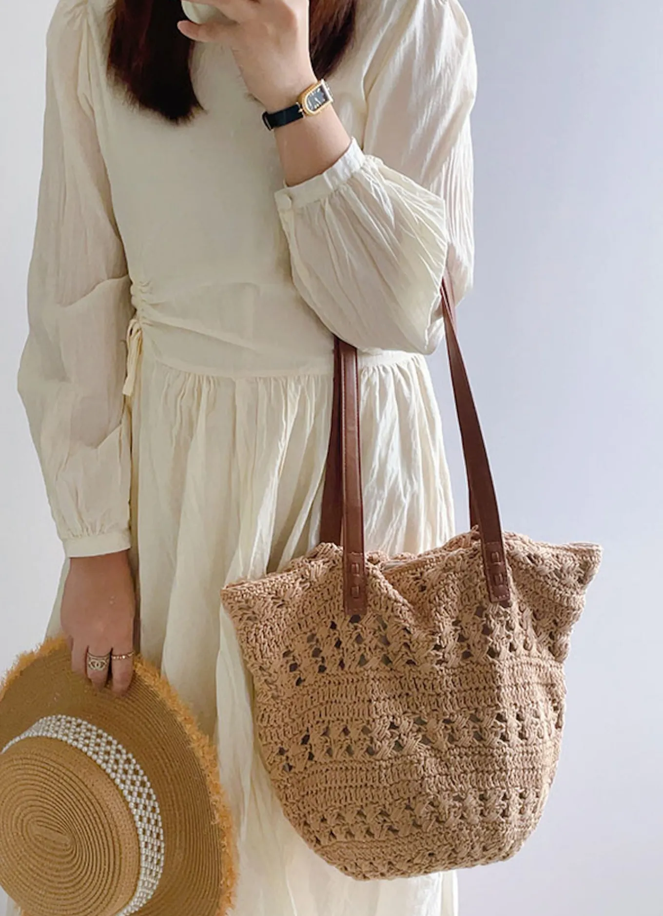 Elena Handbags Retro Cotton Knitted Shoulder Bag