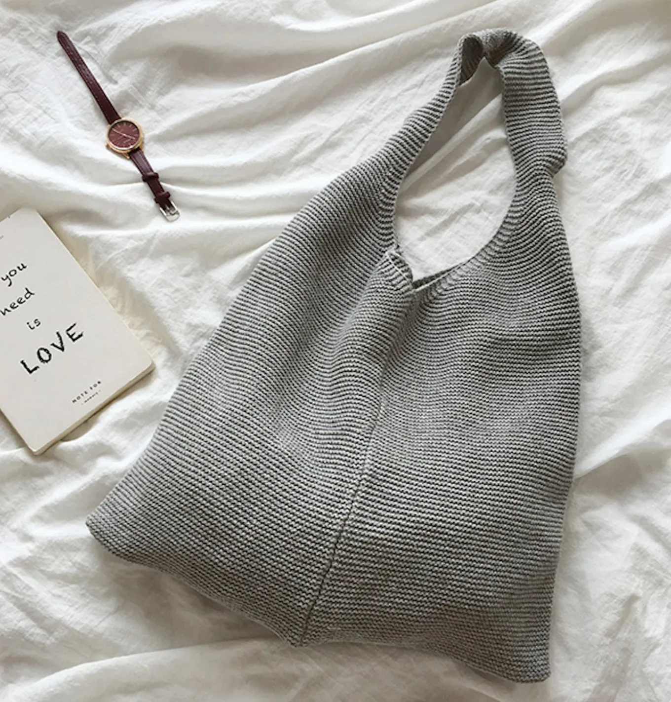 Elena Handbags Retro Cotton Knitted Shoulder Bag