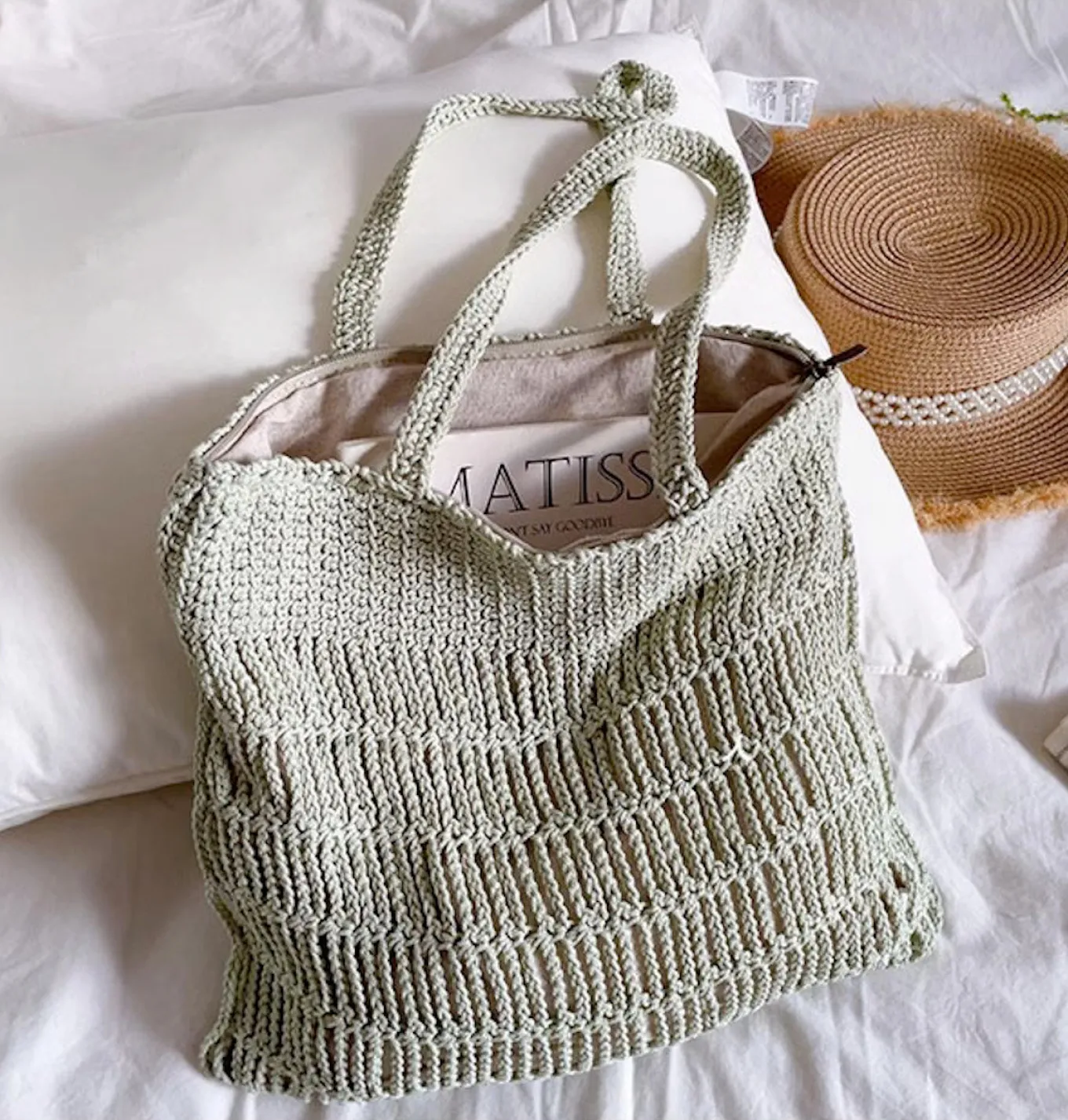 Elena Handbags Retro Cotton Knitted Shoulder Bag Fashion Casual Tote Bag