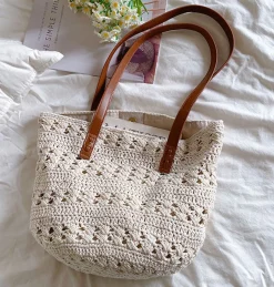 Elena Handbags Retro Cotton Knitted Shoulder Bag
