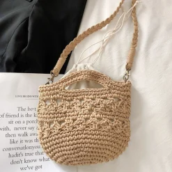 Elena Handbags Retro Crochet Crossbody Bucket Bag