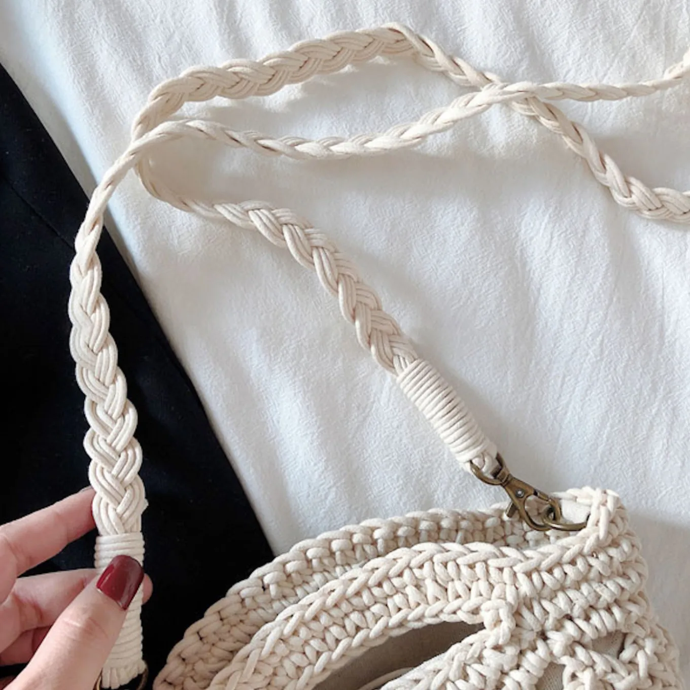 Elena Handbags Retro Crochet Crossbody Bucket Bag