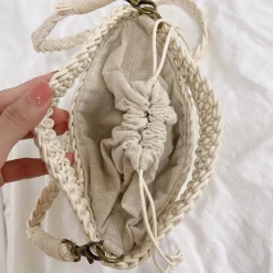 Elena Handbags Retro Crochet Crossbody Bucket Bag