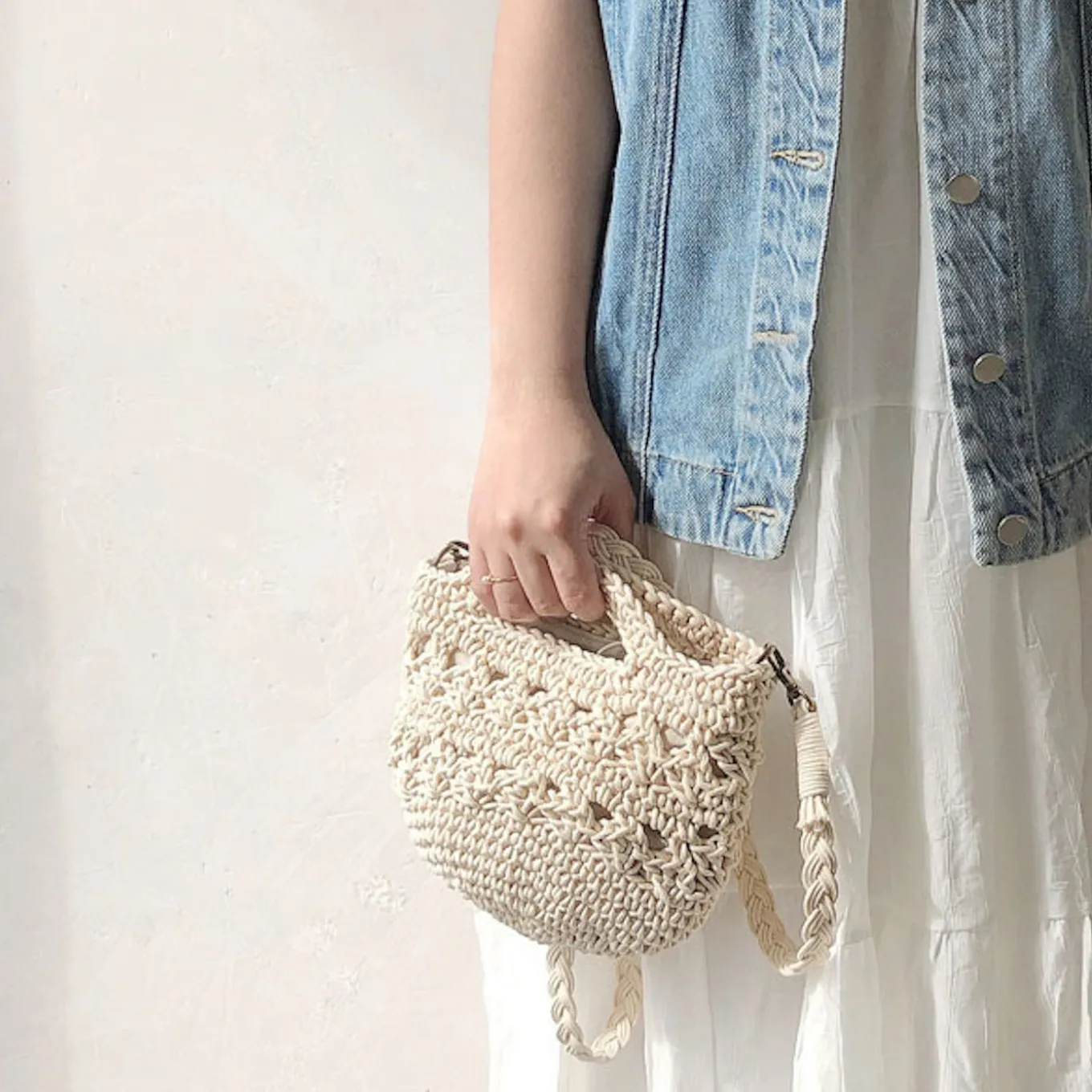 Elena Handbags Retro Crochet Crossbody Bucket Bag