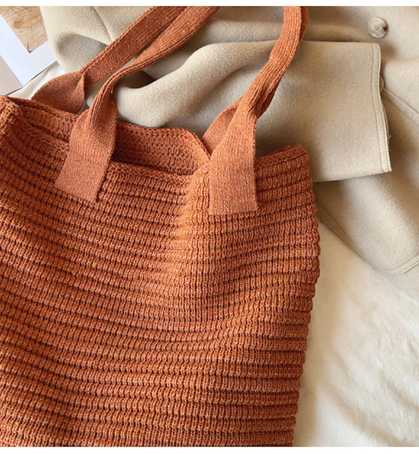 Elena Handbags Retro Knitted Shoulder Bag