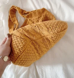 Elena Handbags Retro Knit Tote Bag