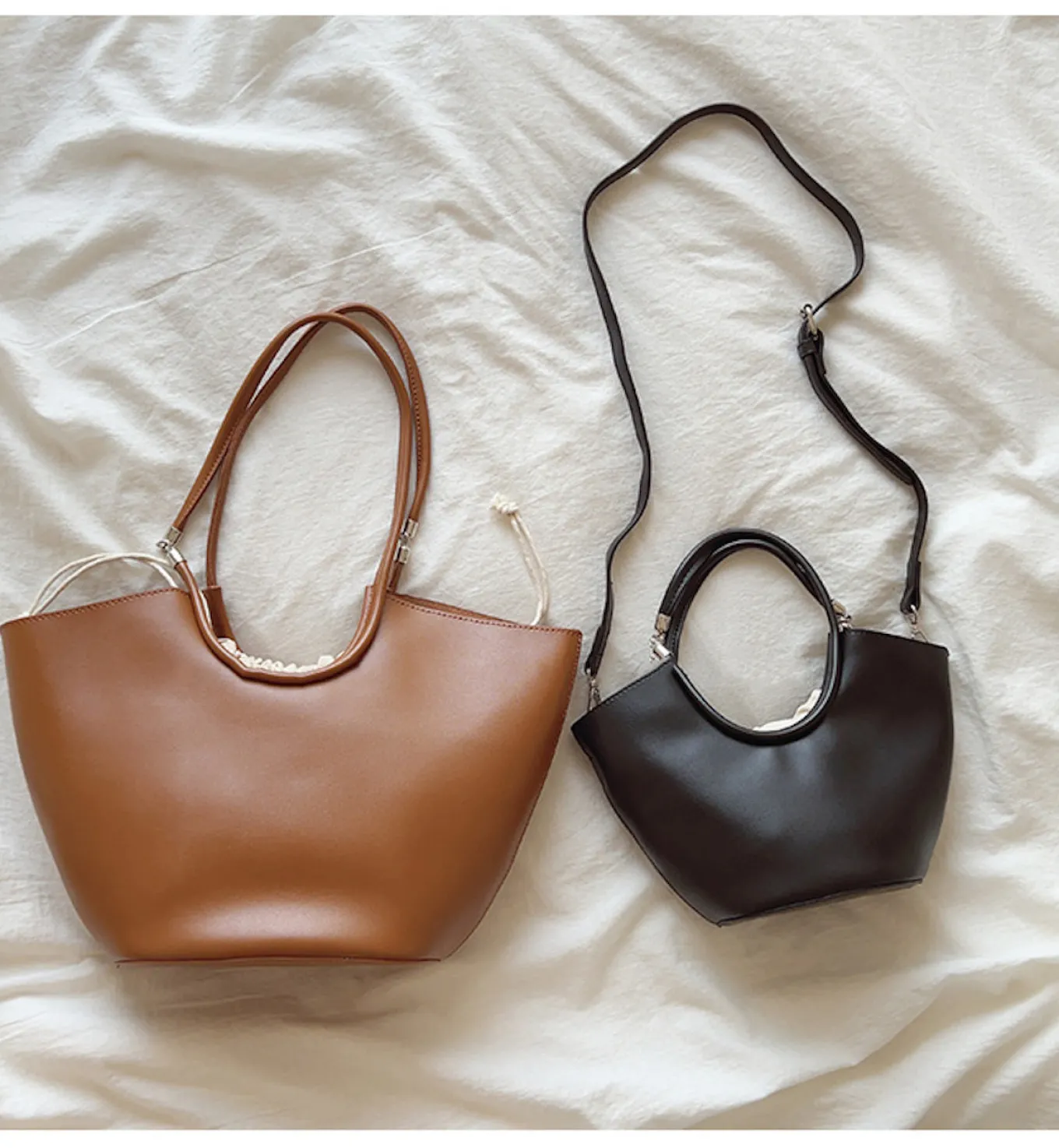 Elena Handbags Retro Leather Minimalistic Work Tote