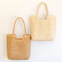 Elena Handbags Retro Straw Woven Tote Bag