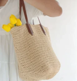 Elena Handbags Retro Straw Woven Tote Bag