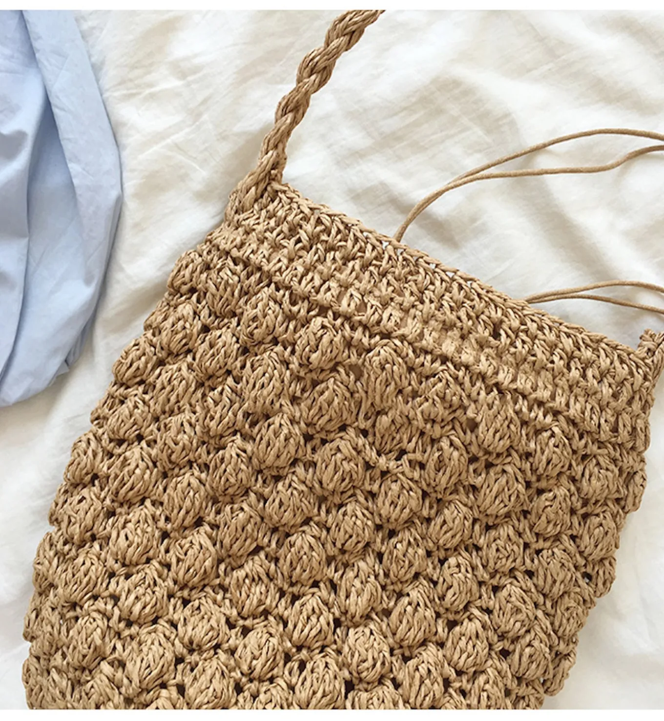 Elena Handbags Retro Straw Shoulder Bucket Bag