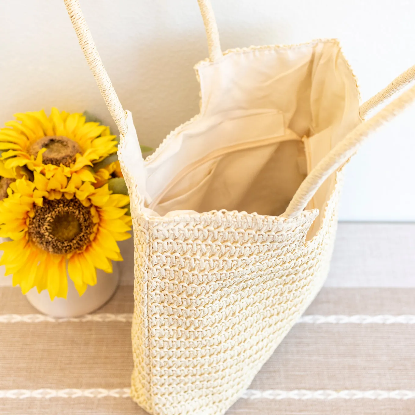 Elena Handbags Retro Straw Woven Tote Bag