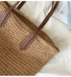 Elena Handbags Retro Straw Woven Tote Bag
