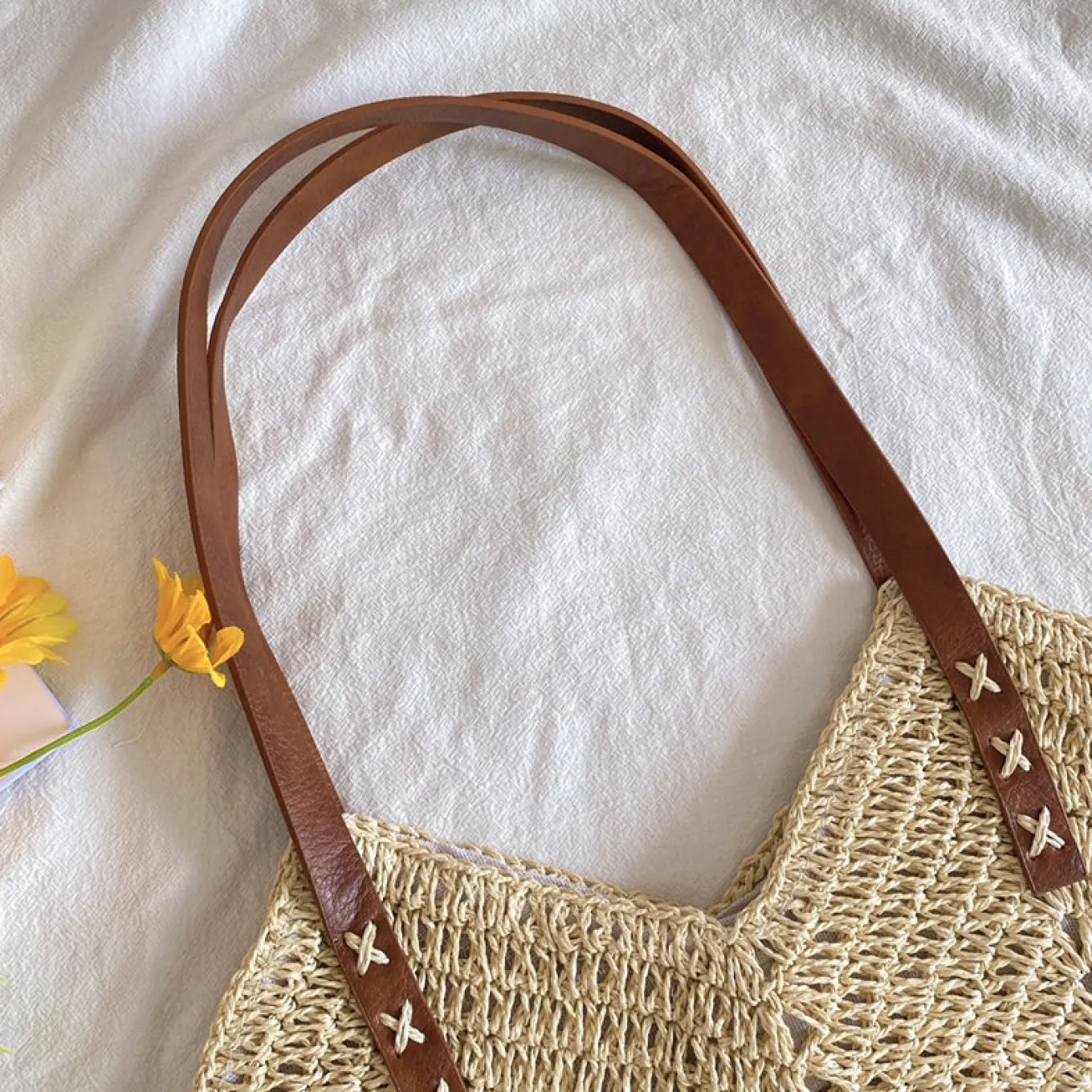 Elena Handbags Retro Straw Woven Tote Bag