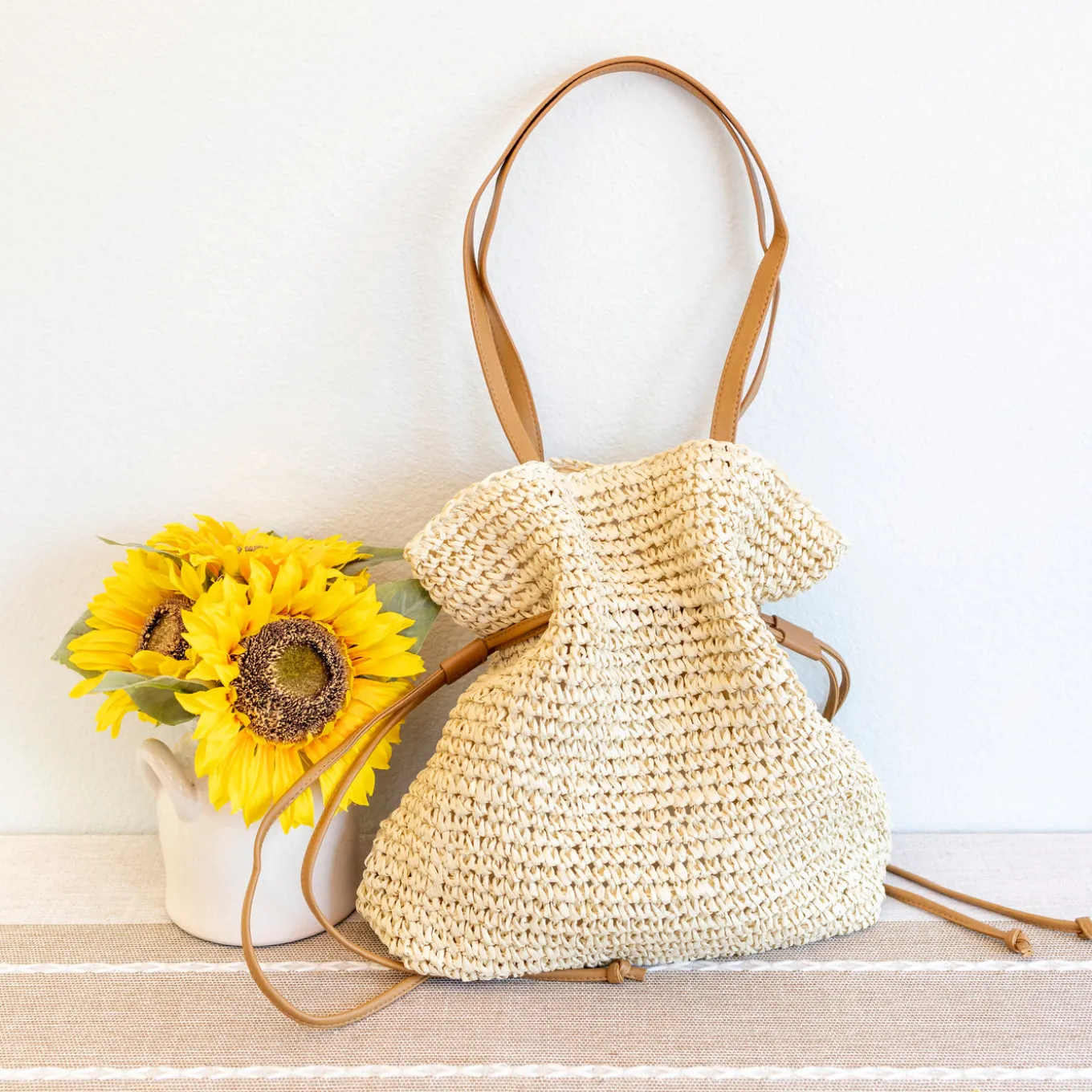 Elena Handbags Retro Straw Woven Tote Bag