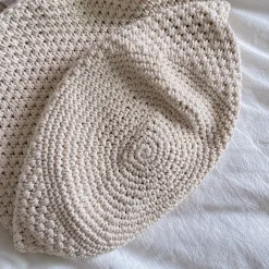 Elena Handbags Retro Style Minimalistic Cotton Bucket Bag