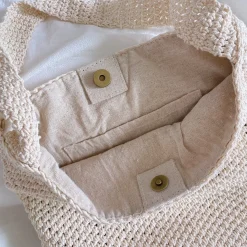 Elena Handbags Retro Style Minimalistic Cotton Bucket Bag