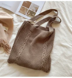 Elena Handbags Retro Twist Knit Shoulder Bag