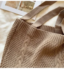 Elena Handbags Retro Twist Knit Shoulder Bag